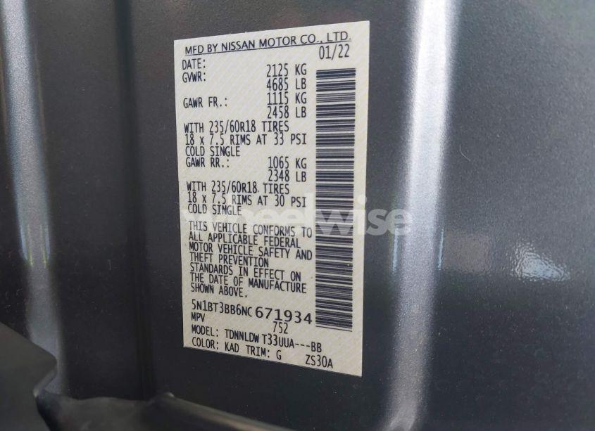 Photo 9 of 2022 Nissan Rogue SV INTELLIGENT AWD (VIN 5N1BT3BB6NC671934)