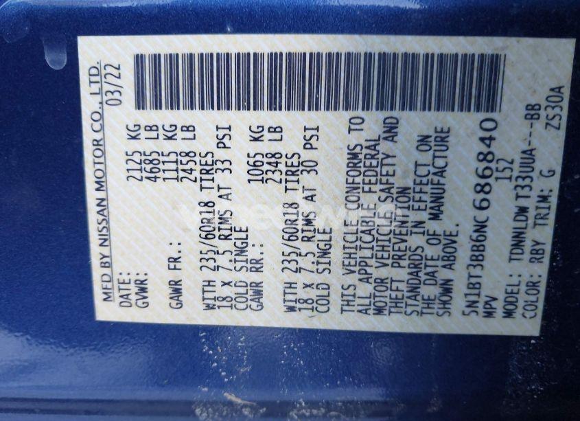 Photo 9 of 2022 Nissan Rogue SV INTELLIGENT AWD (VIN 5N1BT3BB6NC686840)