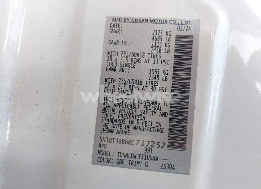 Photo 9 of 2024 Nissan Rogue SV INTELLIGENT AWD (VIN 5N1BT3BB6RC717252)