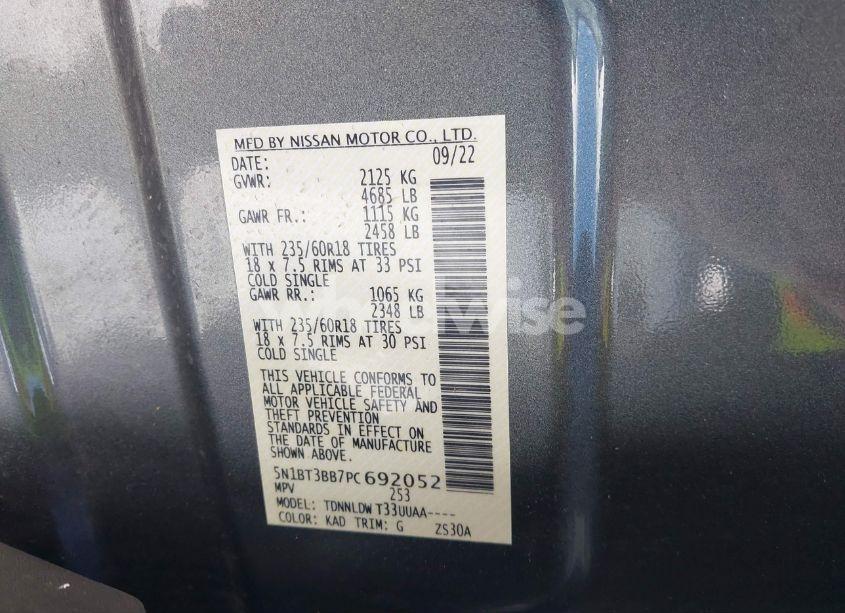 Photo 9 of 2023 Nissan Rogue SV INTELLIGENT AWD (VIN 5N1BT3BB7PC692052)