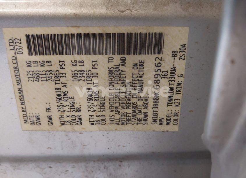 Photo 9 of 2022 Nissan Rogue SV INTELLIGENT AWD (VIN 5N1BT3BB8NC689562)