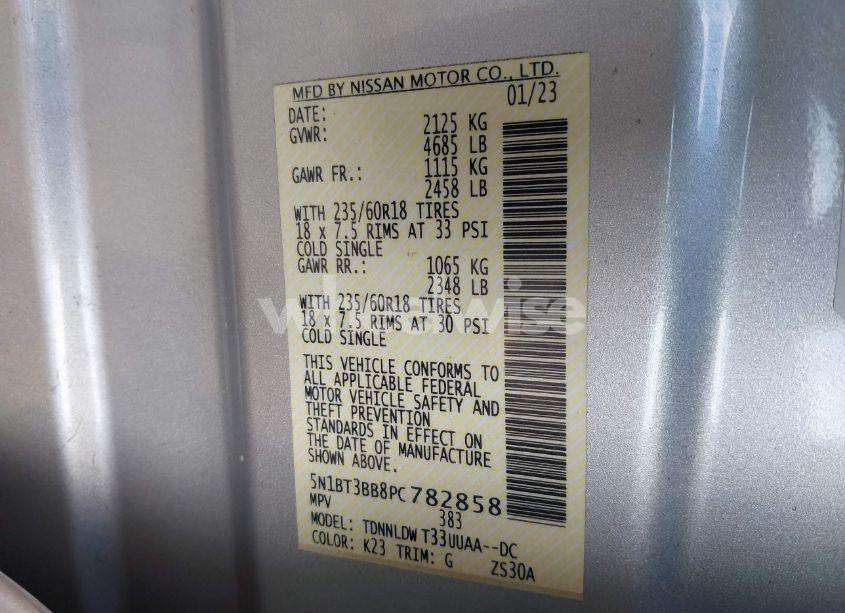 Photo 9 of 2023 Nissan Rogue SV INTELLIGENT AWD (VIN 5N1BT3BB8PC782858)