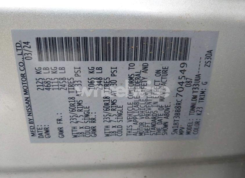 Photo 9 of 2024 Nissan Rogue SV INTELLIGENT AWD (VIN 5N1BT3BB8RC704549)