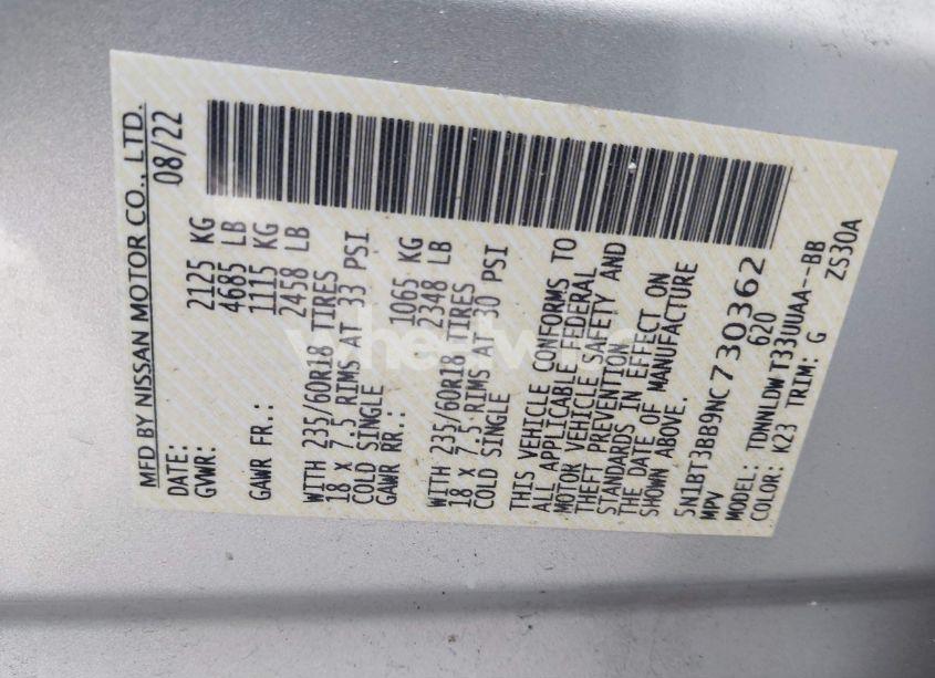 Photo 9 of 2022 Nissan Rogue SV INTELLIGENT AWD (VIN 5N1BT3BB9NC730362)