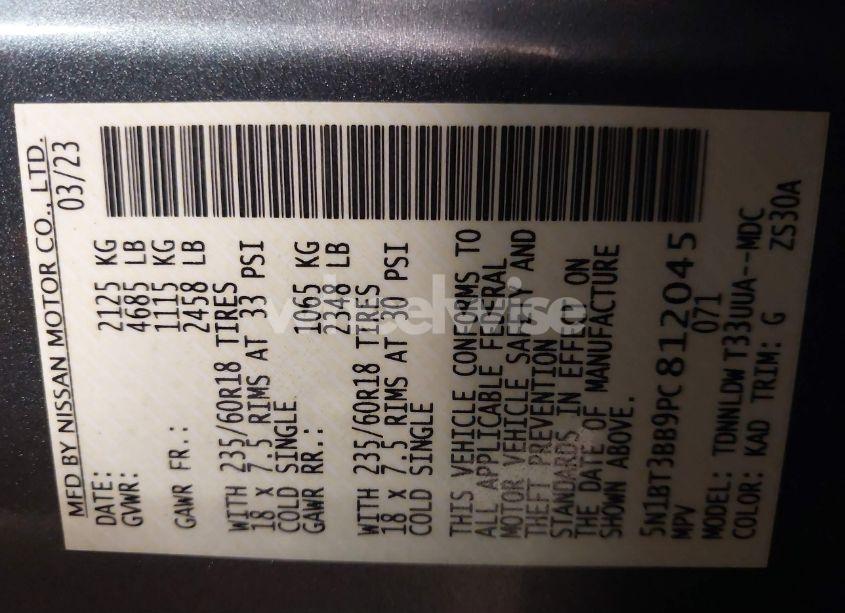 Photo 9 of 2023 Nissan Rogue SV INTELLIGENT AWD (VIN 5N1BT3BB9PC812045)