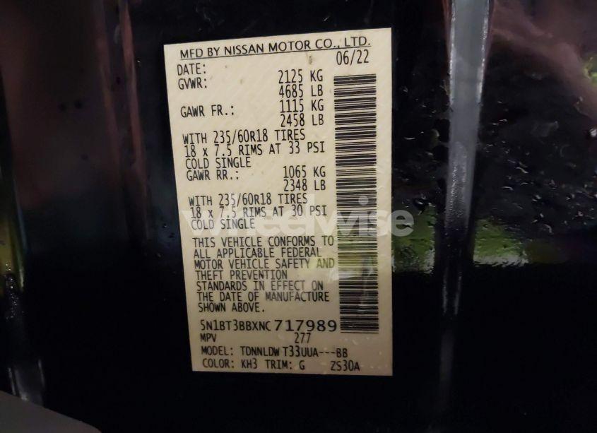 Photo 9 of 2022 Nissan Rogue SV INTELLIGENT AWD (VIN 5N1BT3BBXNC717989)