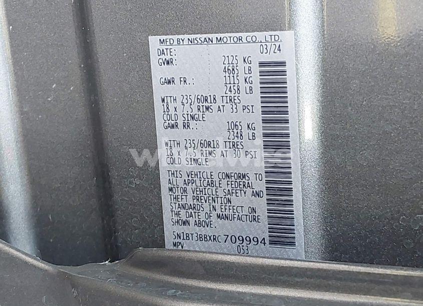 Photo 9 of 2024 Nissan Rogue SV INTELLIGENT AWD (VIN 5N1BT3BBXRC709994)