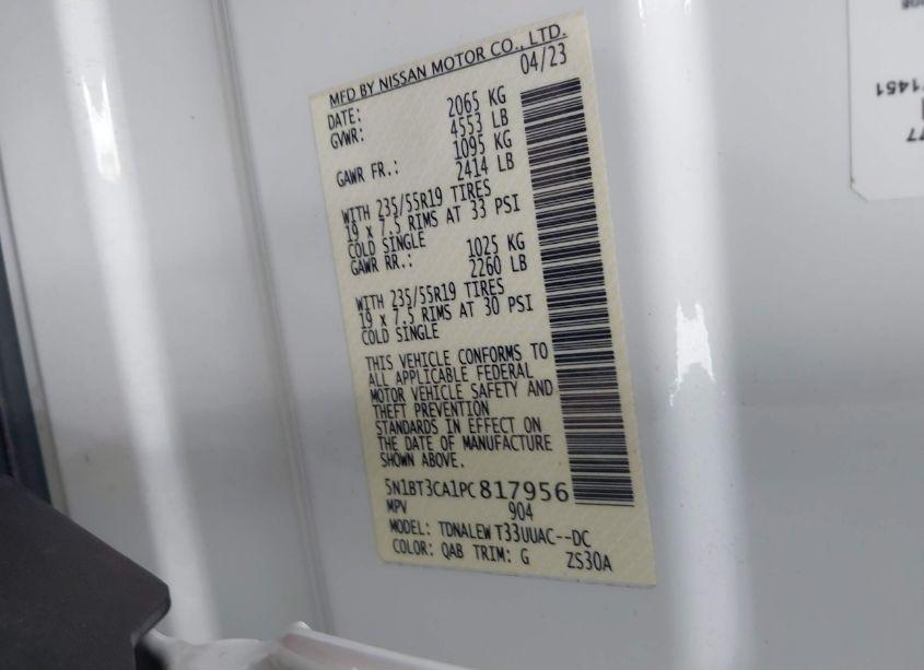 Photo 9 of 2023 Nissan Rogue SL FWD (VIN 5N1BT3CA1PC817956)