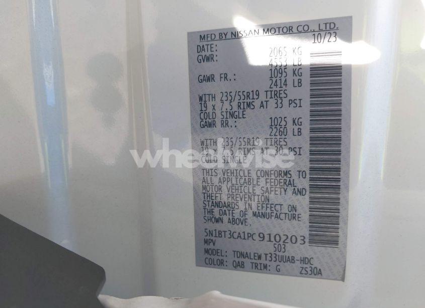 Photo 9 of 2023 Nissan Rogue SL FWD (VIN 5N1BT3CA1PC910203)