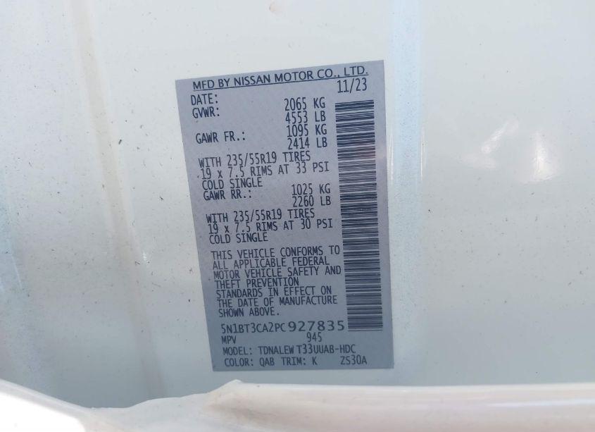 Photo 9 of 2023 Nissan Rogue SL FWD (VIN 5N1BT3CA2PC927835)