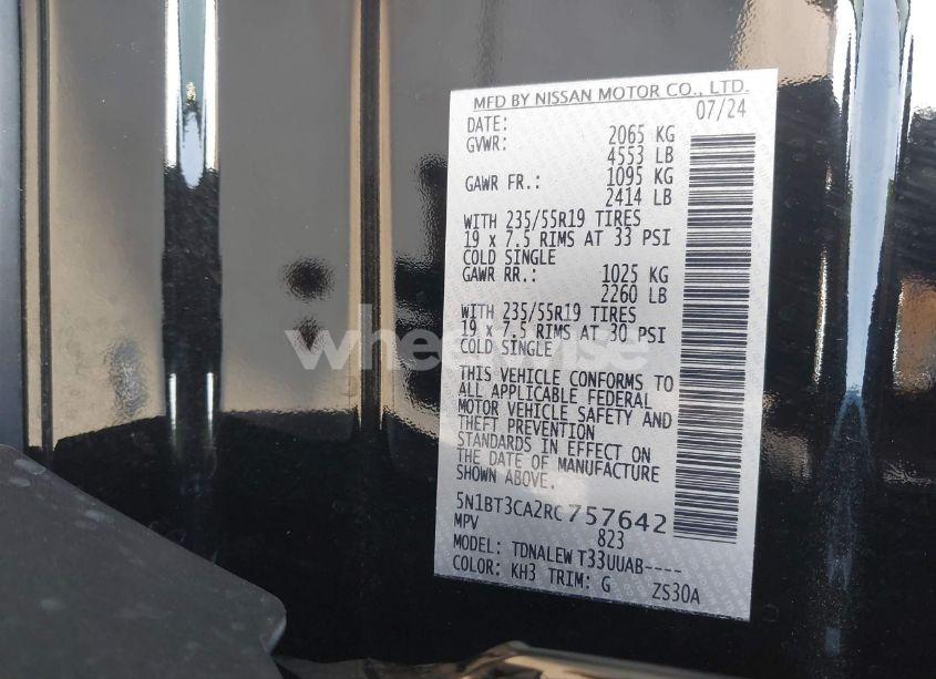 Photo 8 of 2024 Nissan Rogue SL FWD (VIN 5N1BT3CA2RC757642)