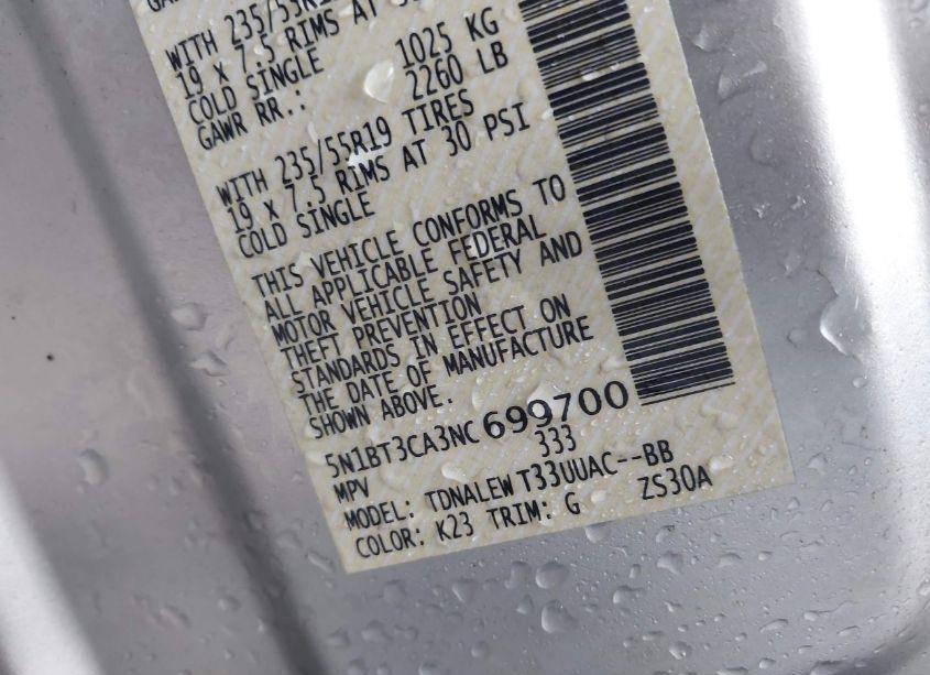 Photo 9 of 2022 Nissan Rogue SL FWD (VIN 5N1BT3CA3NC699700)