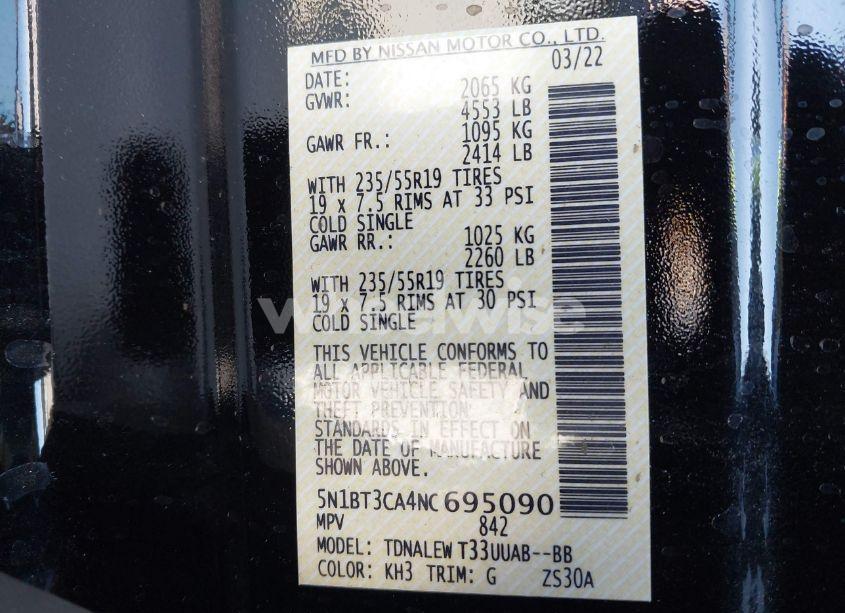 Photo 9 of 2022 Nissan Rogue SL FWD (VIN 5N1BT3CA4NC695090)