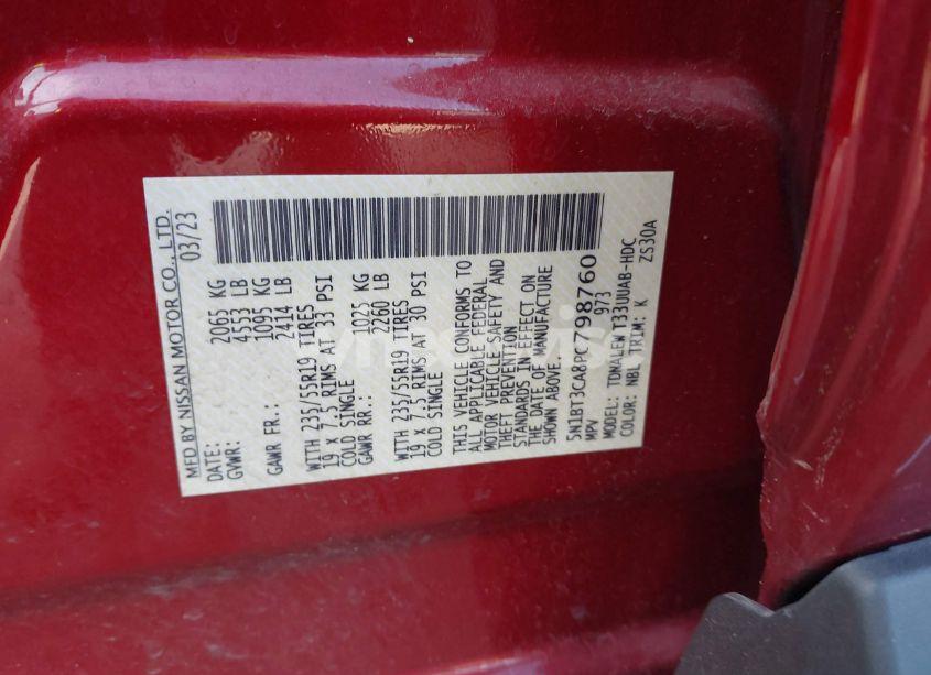 Photo 9 of 2023 Nissan Rogue SL FWD (VIN 5N1BT3CA8PC798760)