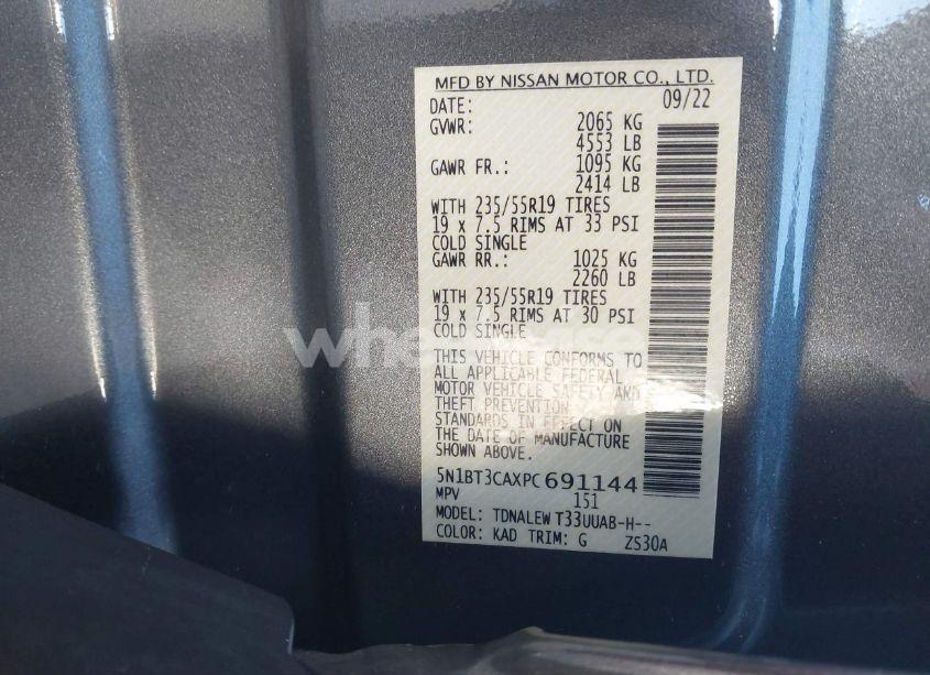 Photo 9 of 2023 Nissan Rogue SL FWD (VIN 5N1BT3CAXPC691144)