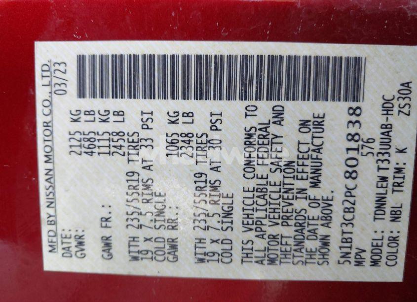 Photo 9 of 2023 Nissan Rogue SL INTELLIGENT AWD (VIN 5N1BT3CB2PC801838)