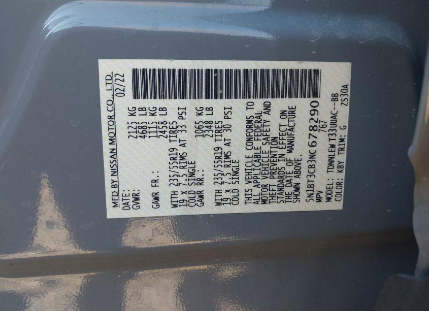 Photo 9 of 2022 Nissan Rogue SL INTELLIGENT AWD (VIN 5N1BT3CB3NC678290)