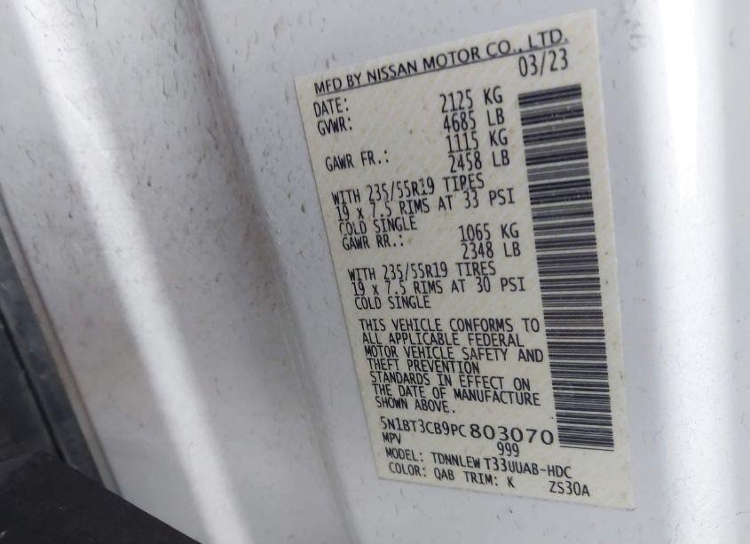 Photo 9 of 2023 Nissan Rogue SL INTELLIGENT AWD (VIN 5N1BT3CB9PC803070)