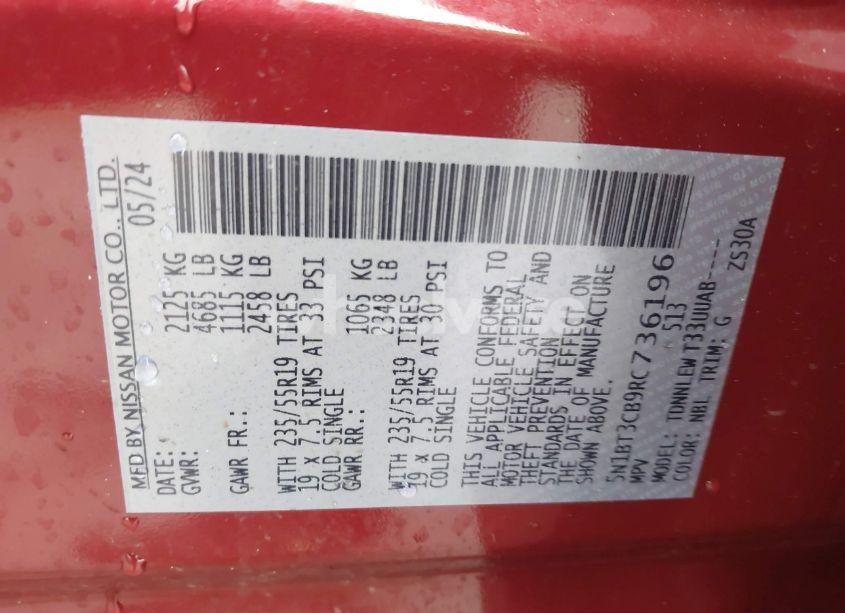 Photo 9 of 2024 Nissan Rogue SL INTELLIGENT AWD (VIN 5N1BT3CB9RC736196)