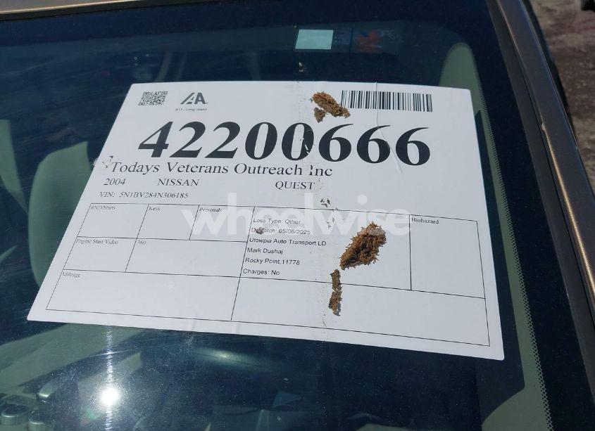 Photo 12 of 2004 Nissan Quest 3.5 S (VIN 5N1BV28U84N306185)