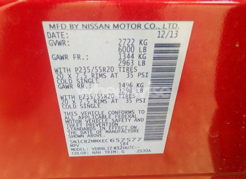 Photo 9 of 2014 Nissan Pathfinder HYBRID PLATINUM (VIN 5N1CR2MMXEC657577)