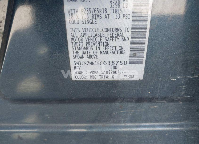 Photo 9 of 2014 Nissan Pathfinder HYBRID SL (VIN 5N1CR2MN1EC638750)