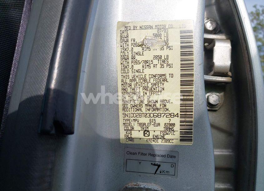 Photo 9 of 2003 Nissan Xterra XE I4 (VIN 5N1DD28T03C687284)