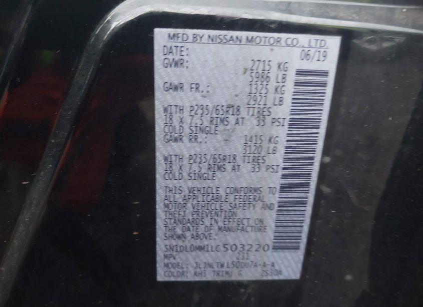 Photo 9 of 2020 Infiniti Qx60 LUXE AWD (VIN 5N1DL0MM1LC503220)