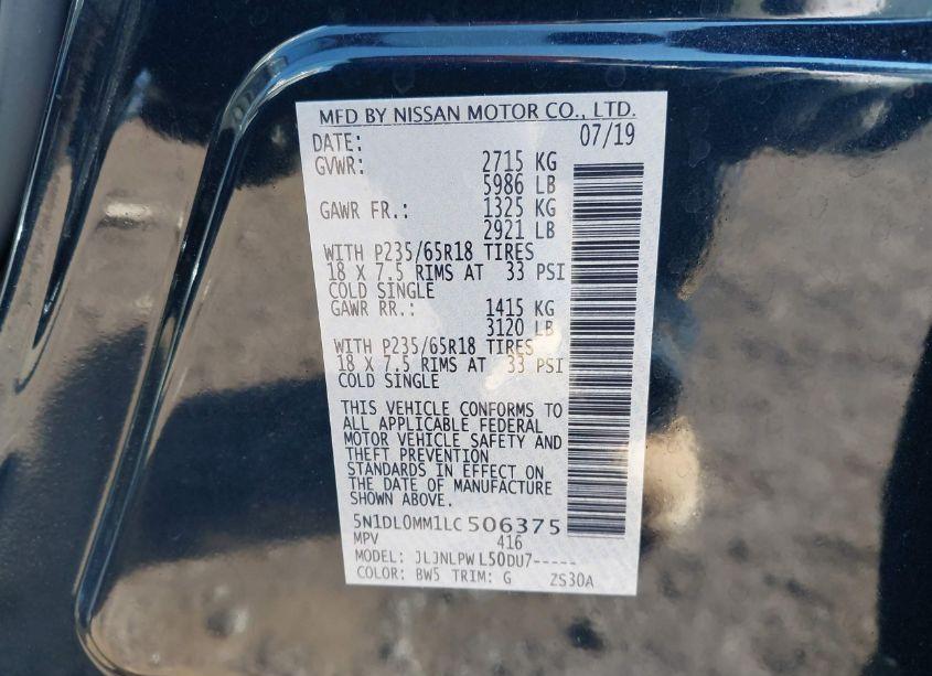 Photo 9 of 2020 Infiniti Qx60 PURE AWD (VIN 5N1DL0MM1LC506375)