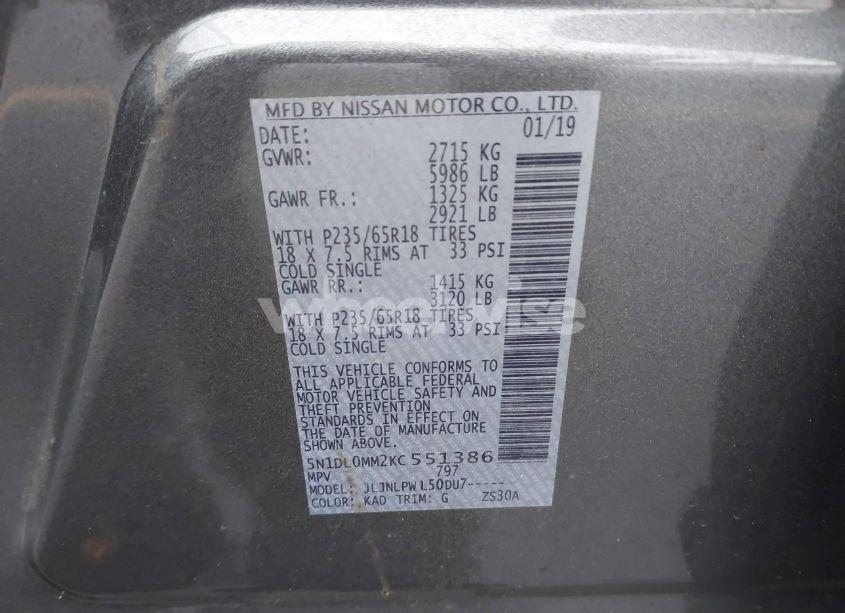 Photo 9 of 2019 Infiniti Qx60 PURE (VIN 5N1DL0MM2KC551386)