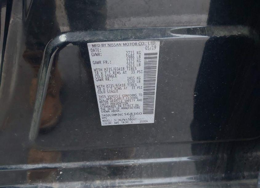 Photo 9 of 2019 Infiniti Qx60 PURE (VIN 5N1DL0MM3KC568360)