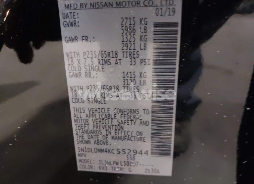 Photo 9 of 2019 Infiniti Qx60 PURE (VIN 5N1DL0MM4KC552944)