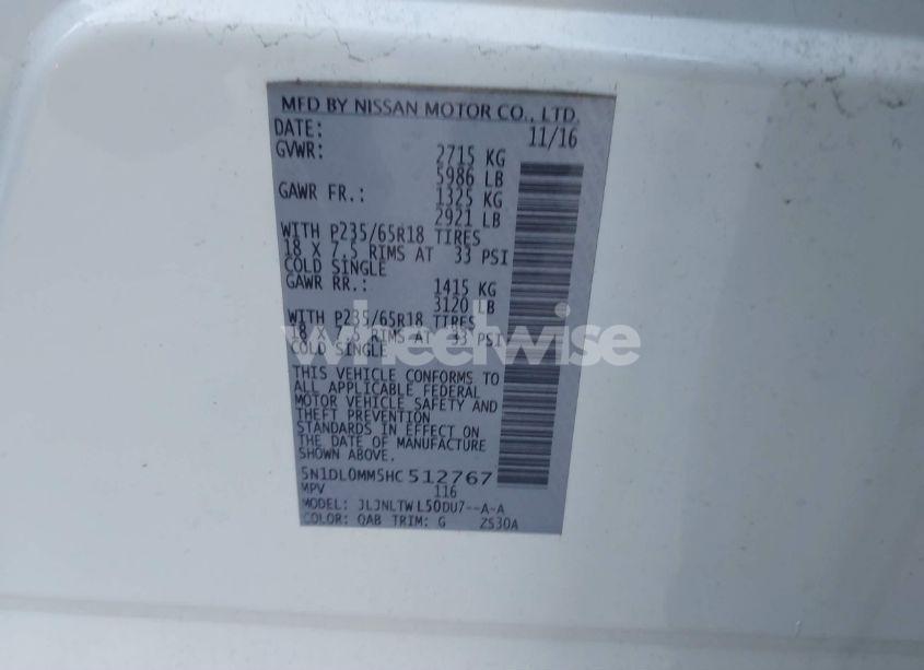 Photo 9 of 2017 Infiniti Qx60 (VIN 5N1DL0MM5HC512767)