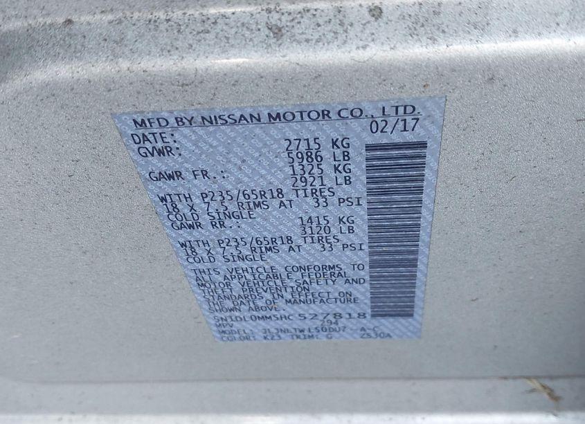 Photo 9 of 2017 Infiniti Qx60 (VIN 5N1DL0MM5HC527818)