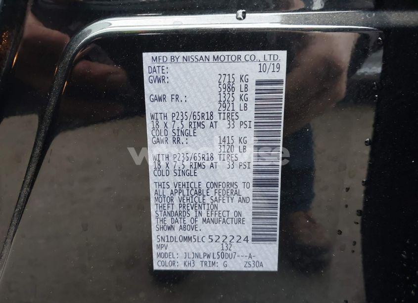 Photo 9 of 2020 Infiniti Qx60 PURE AWD (VIN 5N1DL0MM5LC522224)