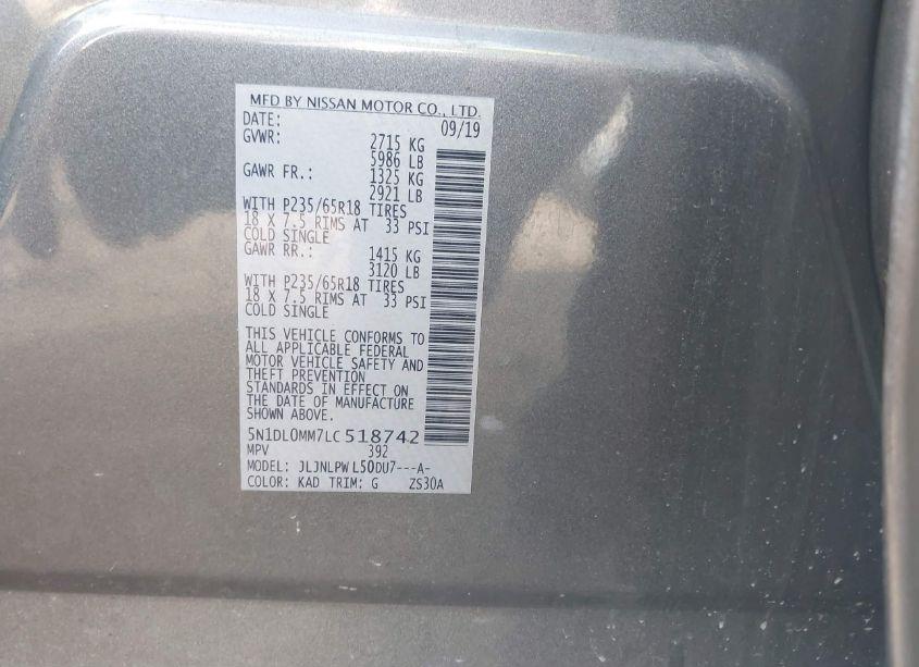 Photo 9 of 2020 Infiniti Qx60 PURE AWD (VIN 5N1DL0MM7LC518742)