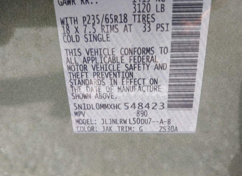 Photo 9 of 2017 Infiniti Qx60 N/A (VIN 5N1DL0MMXHC548423)