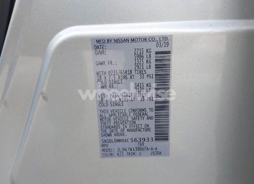 Photo 9 of 2019 Infiniti Qx60 LUXE (VIN 5N1DL0MMXKC563933)