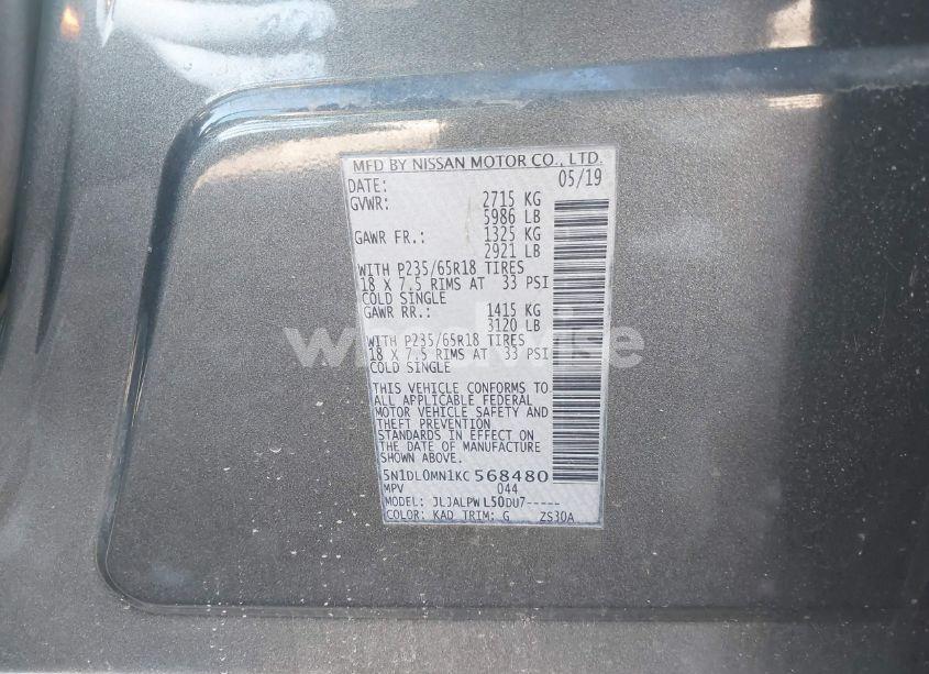 Photo 9 of 2019 Infiniti Qx60 PURE (VIN 5N1DL0MN1KC568480)