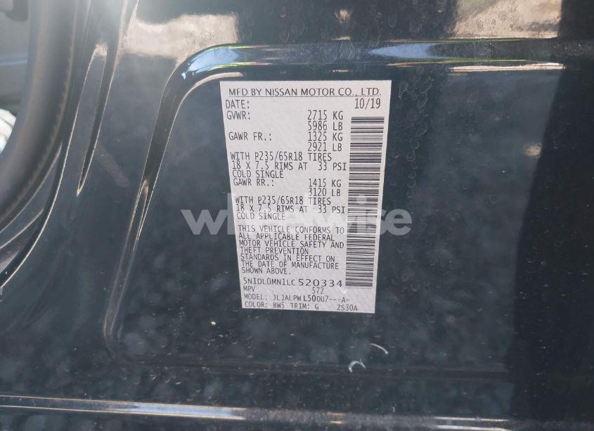 Photo 9 of 2020 Infiniti Qx60 PURE (VIN 5N1DL0MN1LC520334)