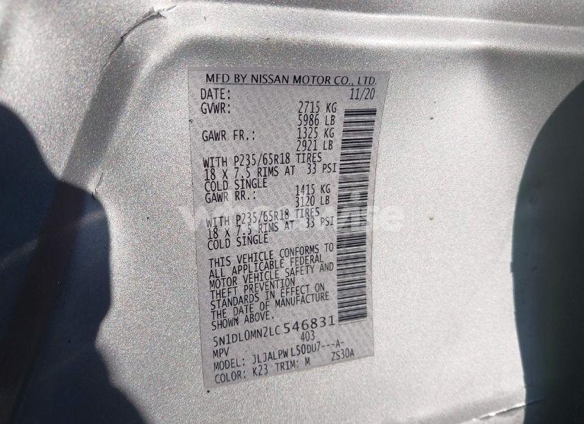 Photo 9 of 2020 Infiniti Qx60 PURE (VIN 5N1DL0MN2LC546831)