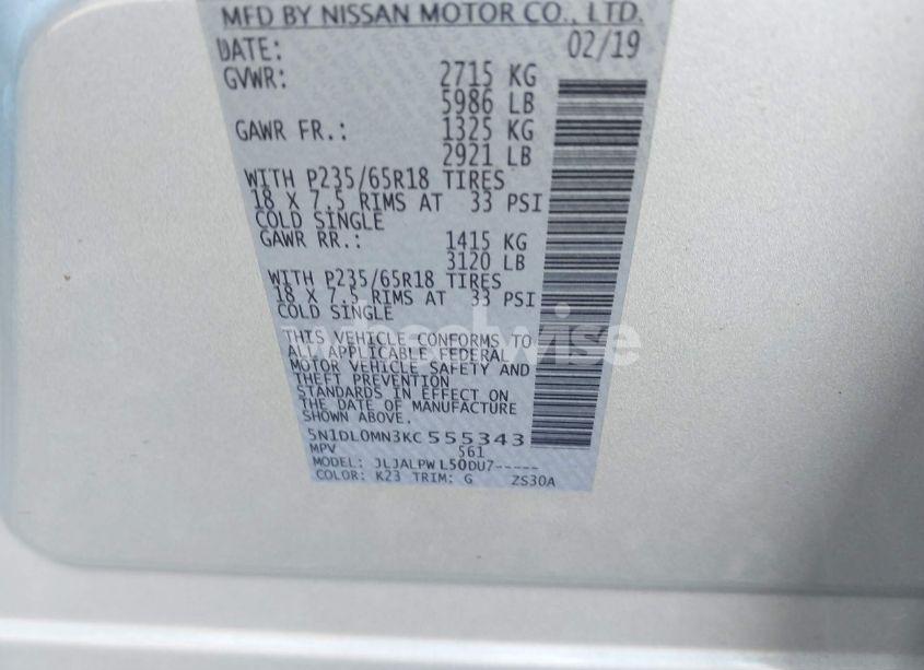 Photo 9 of 2019 Infiniti Qx60 PURE (VIN 5N1DL0MN3KC555343)