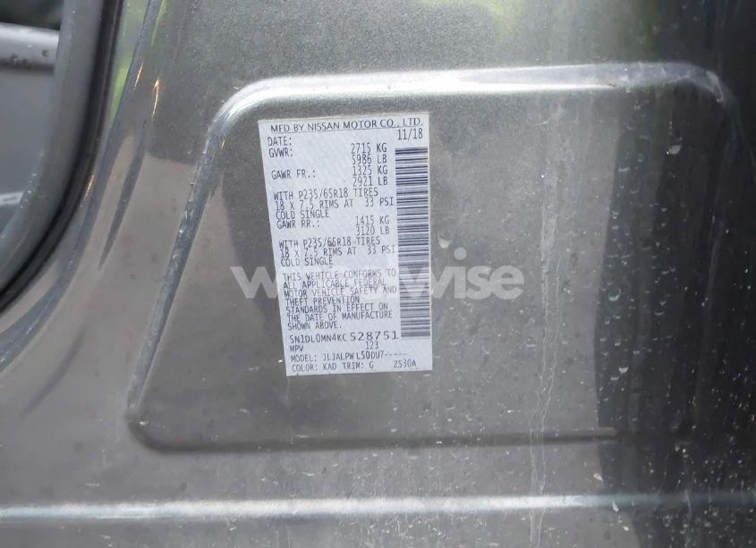 Photo 9 of 2019 Infiniti Qx60 PURE (VIN 5N1DL0MN4KC528751)