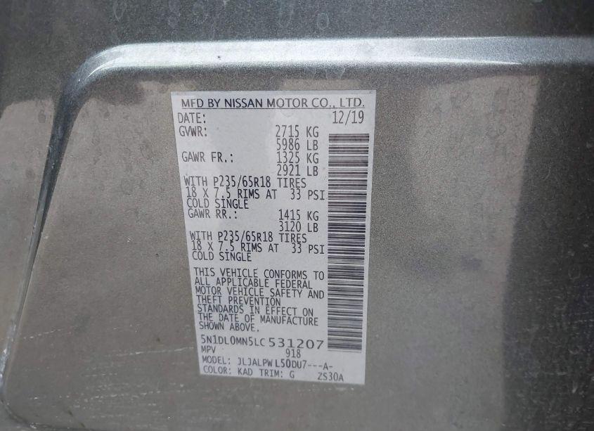 Photo 9 of 2020 Infiniti Qx60 PURE (VIN 5N1DL0MN5LC531207)