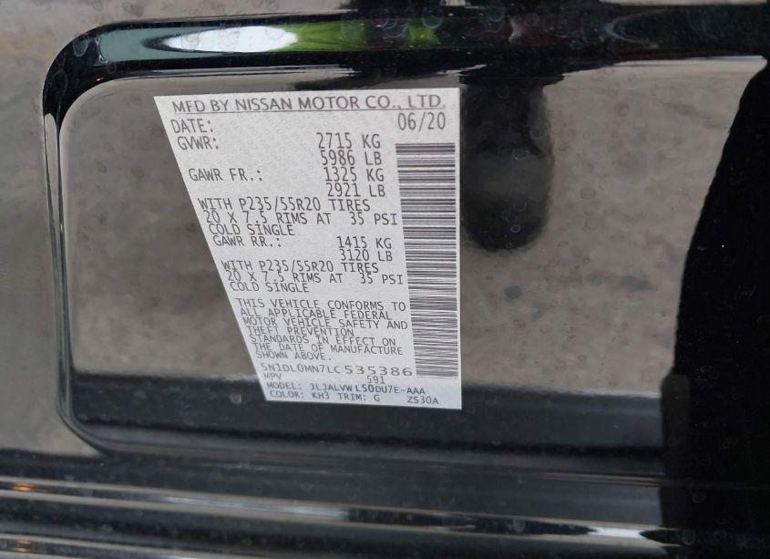 Photo 9 of 2020 Infiniti Qx60 LUXE (VIN 5N1DL0MN7LC535386)