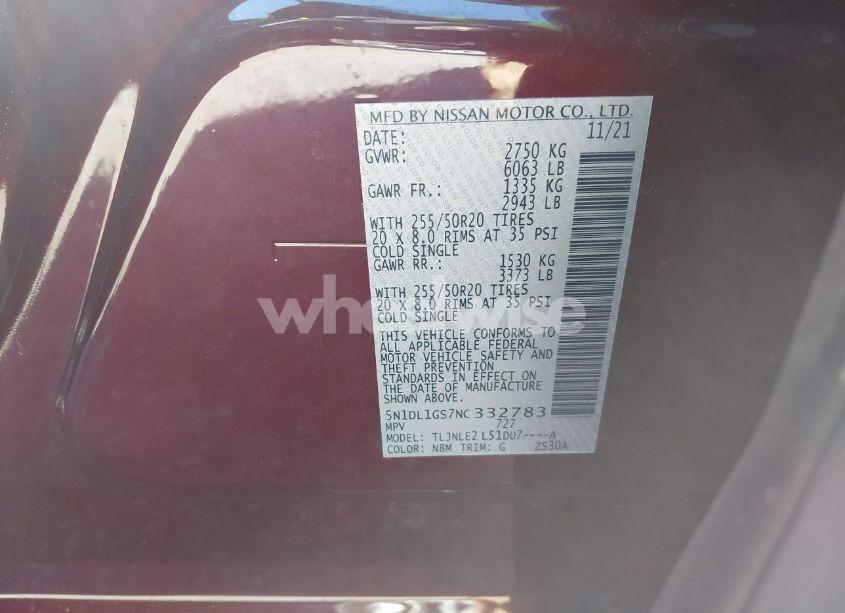 Photo 9 of 2022 Infiniti Qx60 SENSORY AWD (VIN 5N1DL1GS7NC332783)