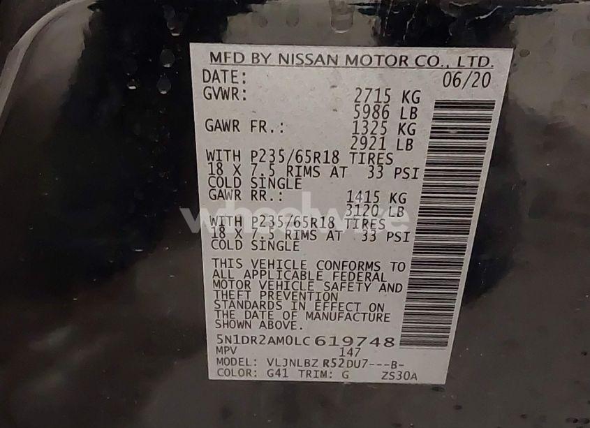 Photo 9 of 2020 Nissan Pathfinder S 4WD (VIN 5N1DR2AM0LC619748)