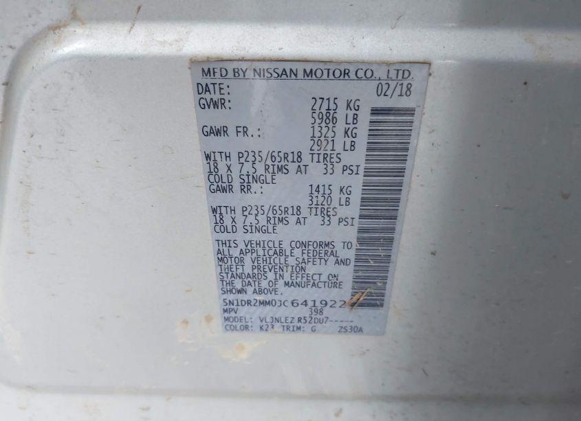 Photo 9 of 2018 Nissan Pathfinder SV (VIN 5N1DR2MM0JC641922)