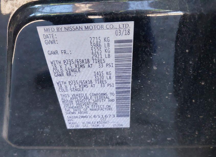 Photo 9 of 2018 Nissan Pathfinder SV (VIN 5N1DR2MM0JC651673)