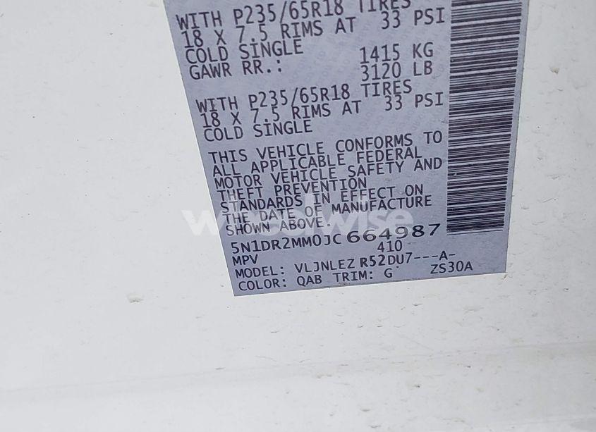 Photo 9 of 2018 Nissan Pathfinder SV (VIN 5N1DR2MM0JC664987)